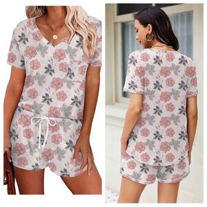 Ekouaer Floral Print Women's pajama shorts set size XXL